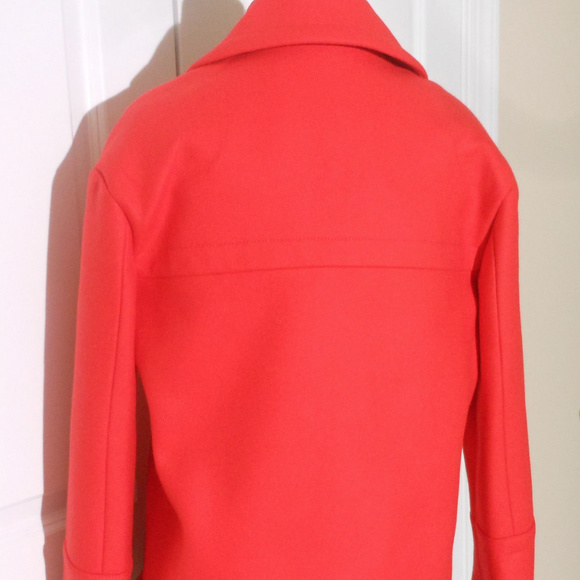 J CREW Wool Melton Peacoat 8/10T WARM RED JACKET - Picture 7 of 8